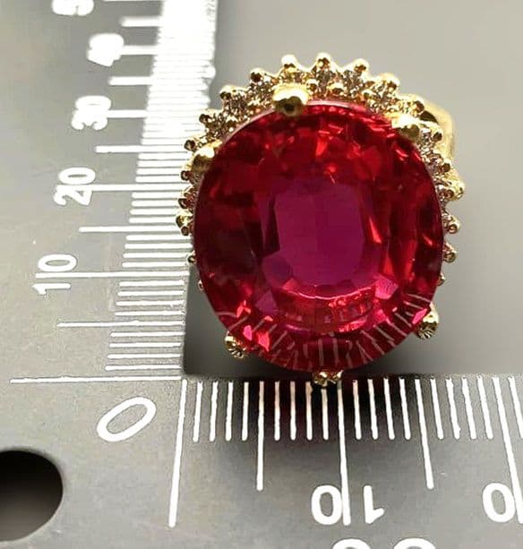 マーフィーアフガニスタン産天然レッドトルマリン23.7CTSV925 指輪