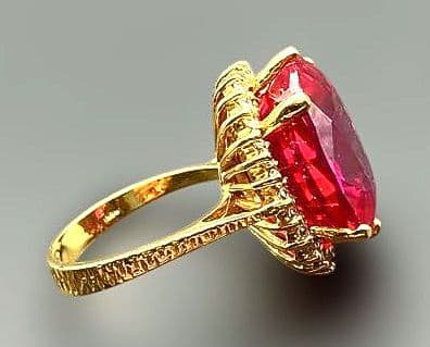 マーフィーアフガニスタン産天然レッドトルマリン23.7CTSV925 指輪