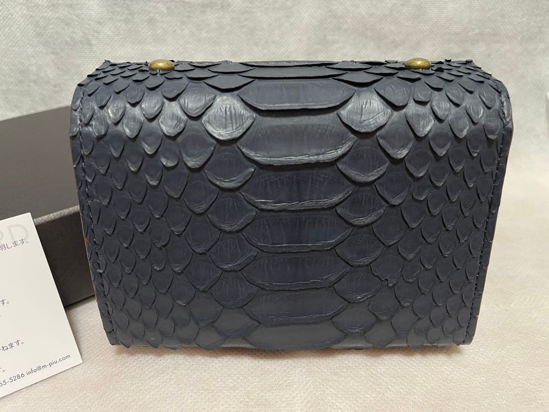 ★週末値下げ【激レア皮素材】エムピウ　ミッレフォッリエ　パイソン ネイビー