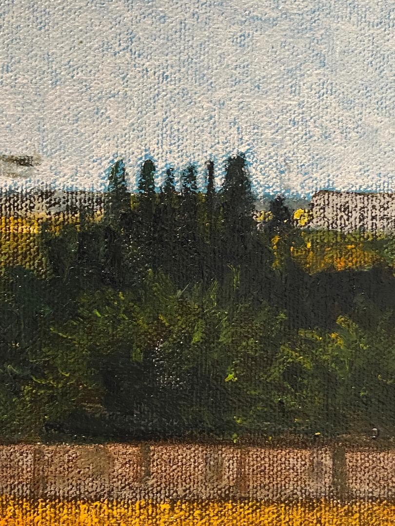 「真作」中山爾郎「シャルトル 麦秋」風景画　油彩画　額装　サイン有り　F6号