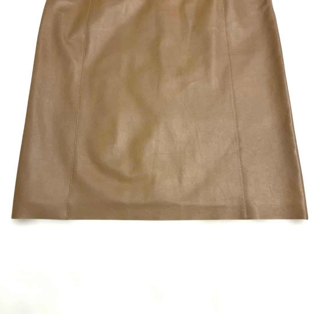 未使用✨LOEWE✨ロエベ ラムレザースカート 羊革 ベージュ　44