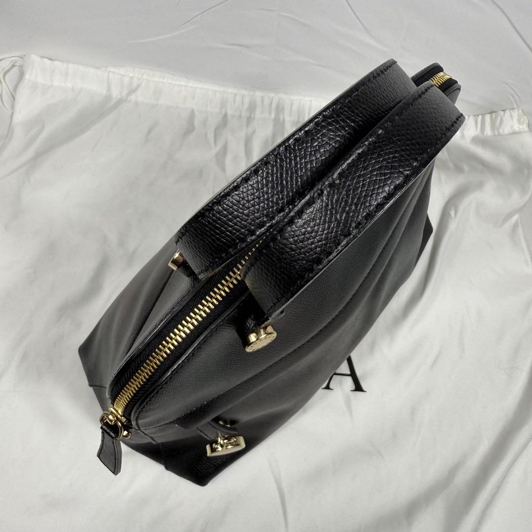 【極美品】FURLA パイパー M 2way ハンドバッグ ショルダーバッグ 黒