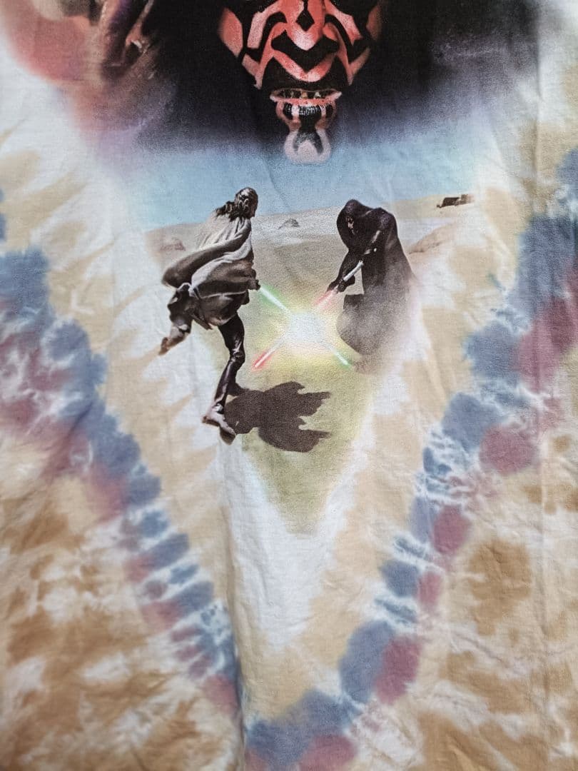 訳あり スターウォーズ リキッドブルー 半袖Tシャツ タイダイ柄