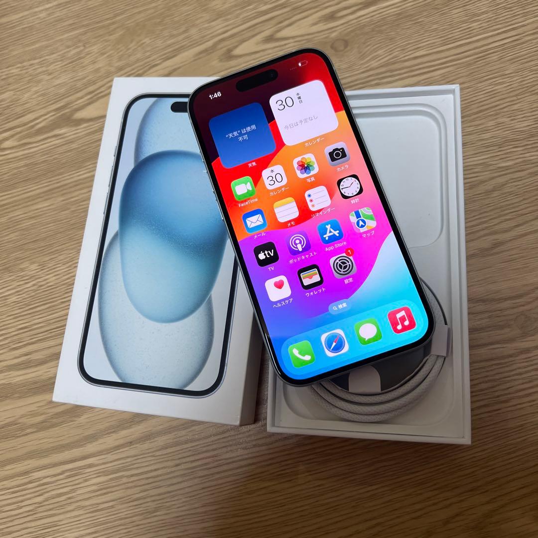 美品 Apple iPhone 15 ブルー 本体 SIMフリー 美品】iPhone 15 本体