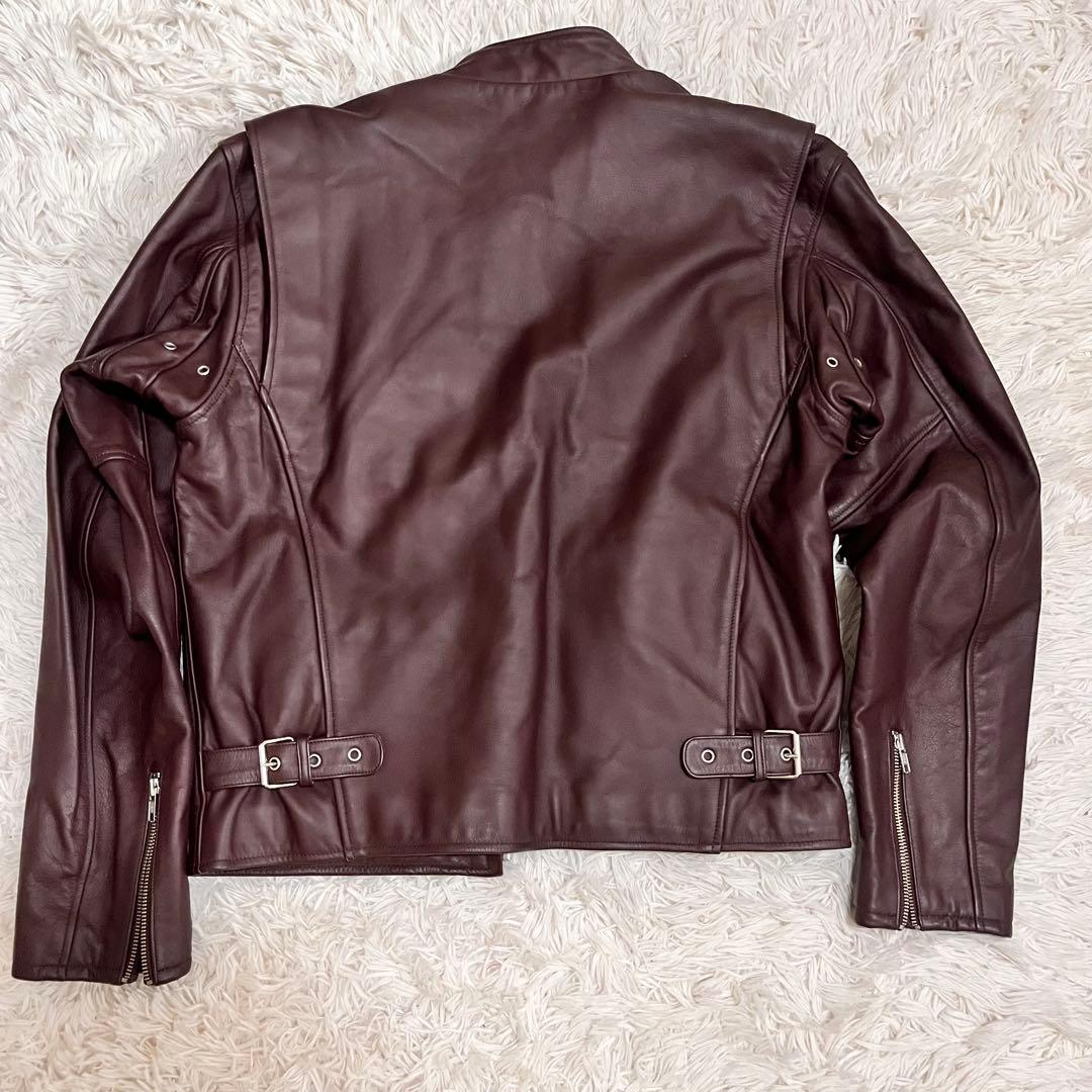 TRICKY シングルライダース レザージャケット 牛革 ダークブラウン LL