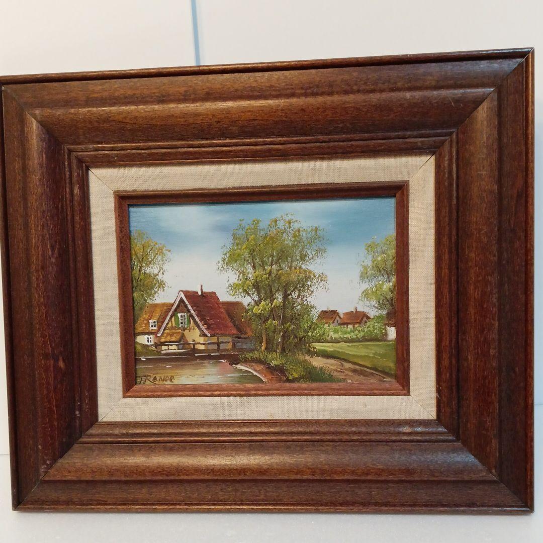 油絵　田園風景 ムーランルージュ カントリーハウス 額縁 油絵 田園風景 ムーランルージュ カントリーハウス ショップ 額縁