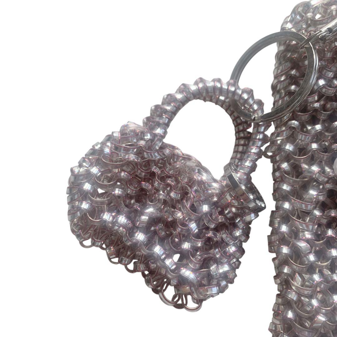 ［美品］ANTEPRIMA アンテプリマ　ワイヤーバッグ　ピンク　リボン