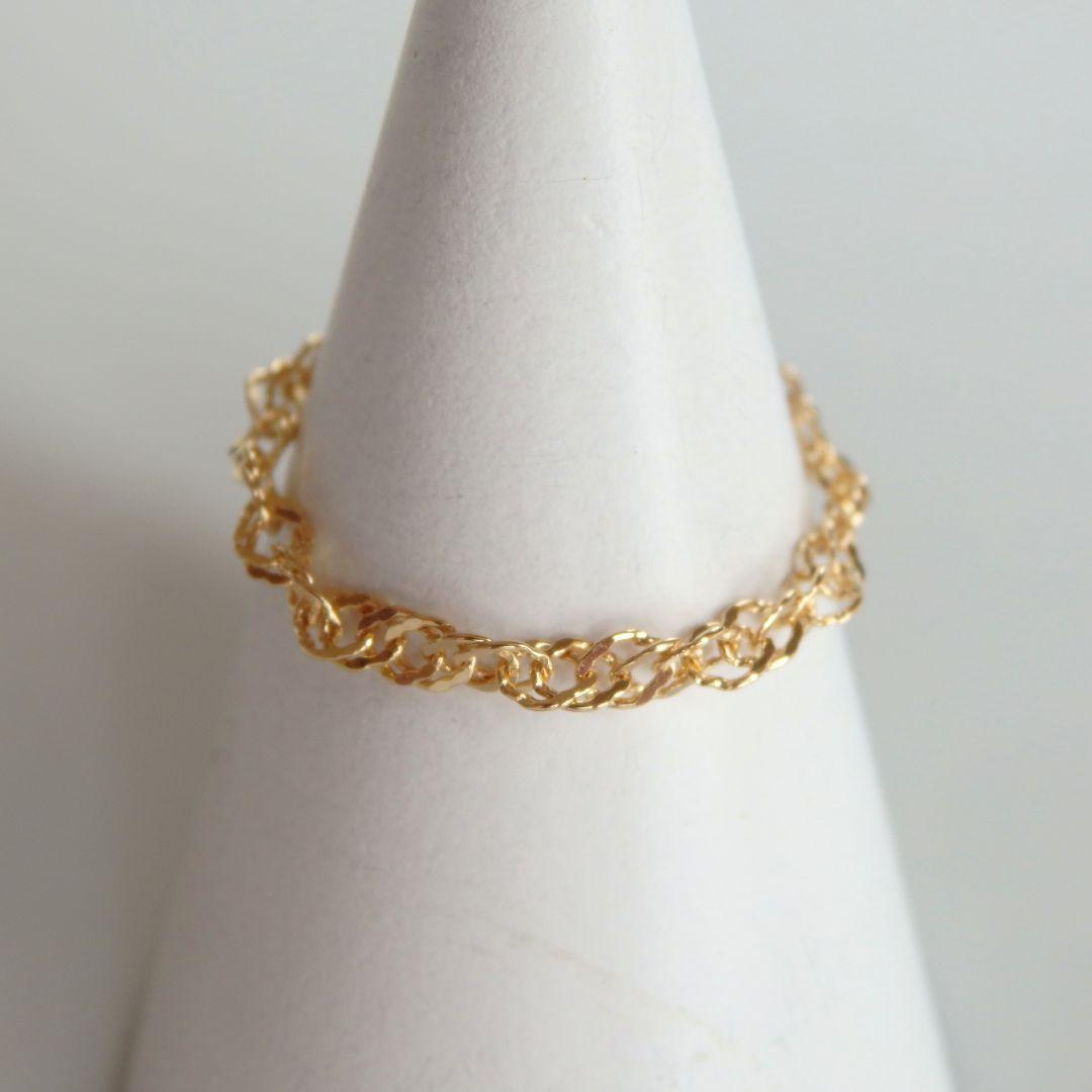 めだまん　k18リング　チェーンリング　スクリューチェーン　2.4㎜幅