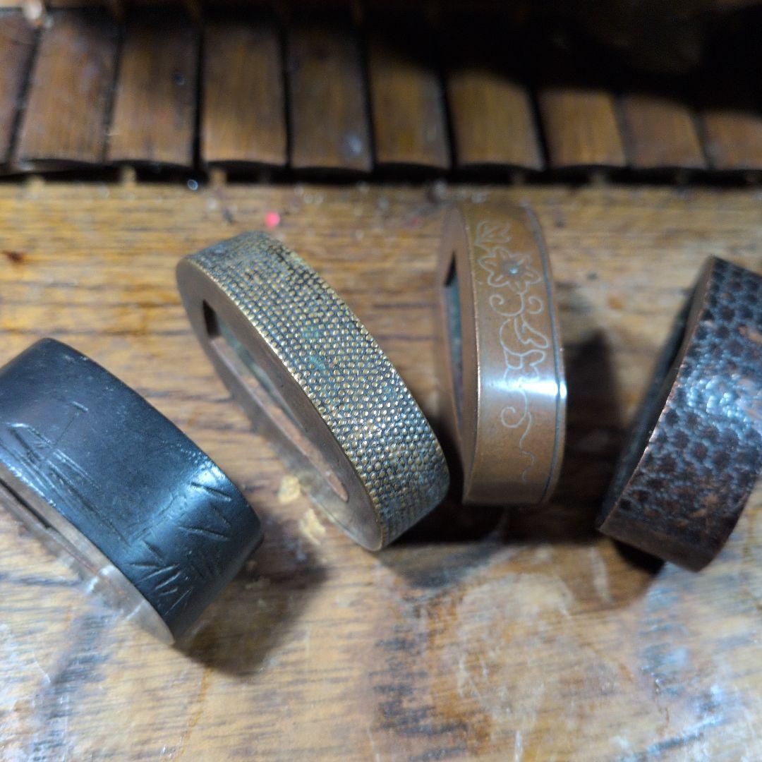 金属縁頭4点セット 武具用