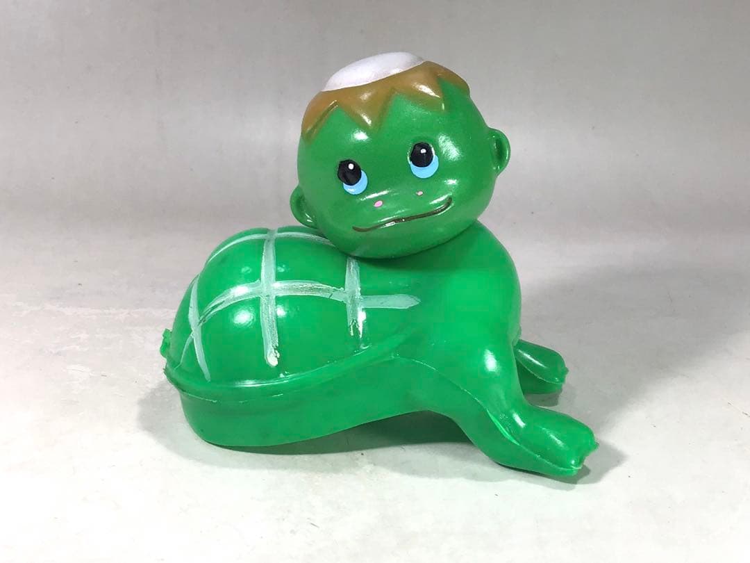 昭和レトロ ハイハイ 河童 赤ちゃん 人形 妖怪 お化け 駄玩具 ソフビ 茶