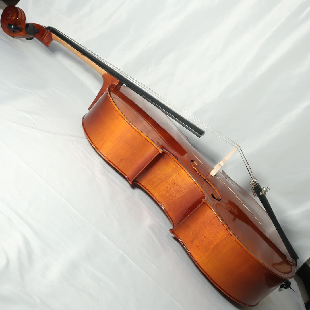 チェロ ケース付 4/4サイズ 全長約125cm トップ単板 ひび割れあり