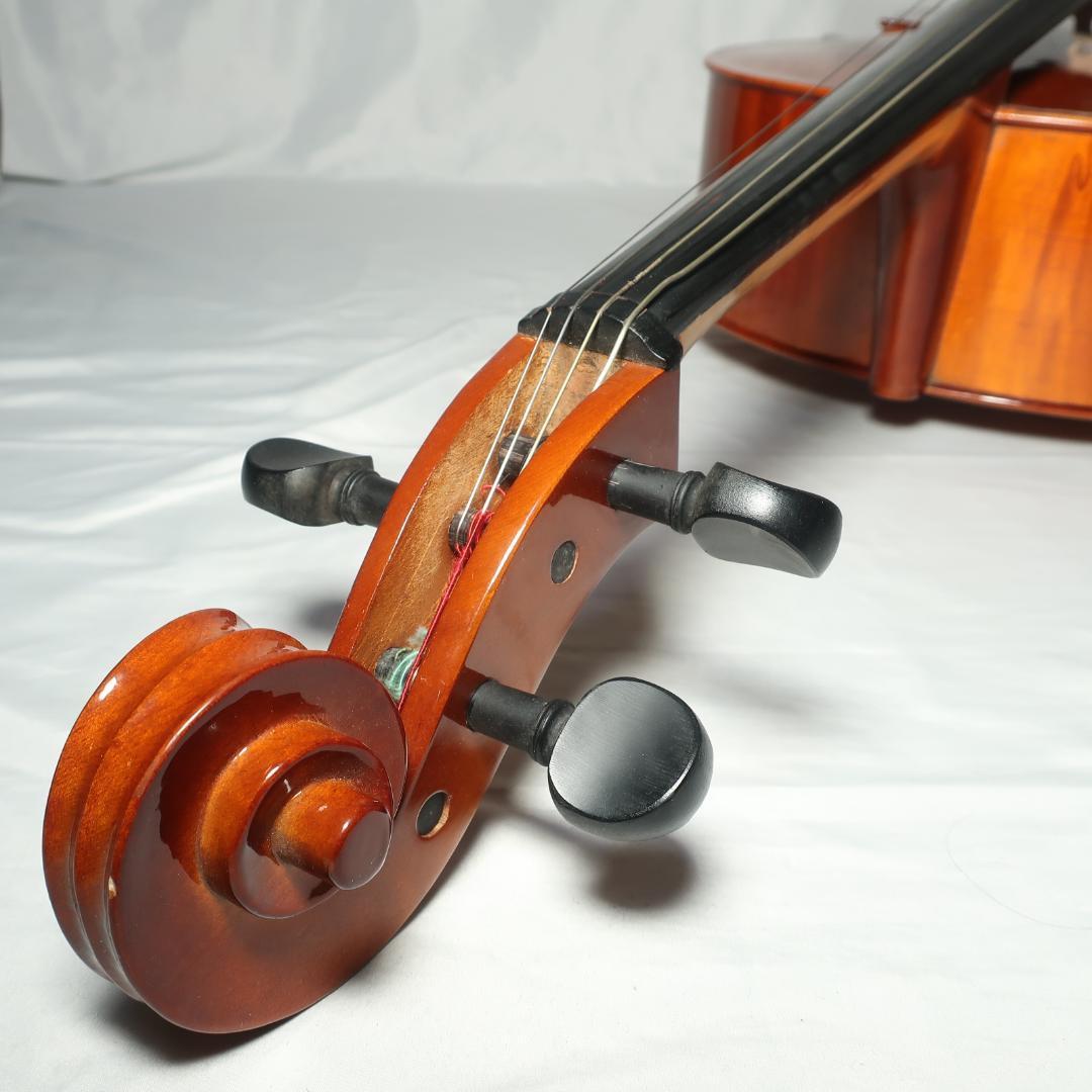 チェロ ケース付 4/4サイズ 全長約125cm トップ単板 ひび割れあり