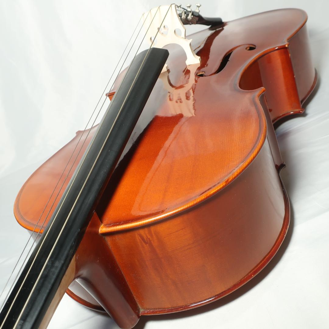 チェロ ケース付 4/4サイズ 全長約125cm トップ単板 ひび割れあり