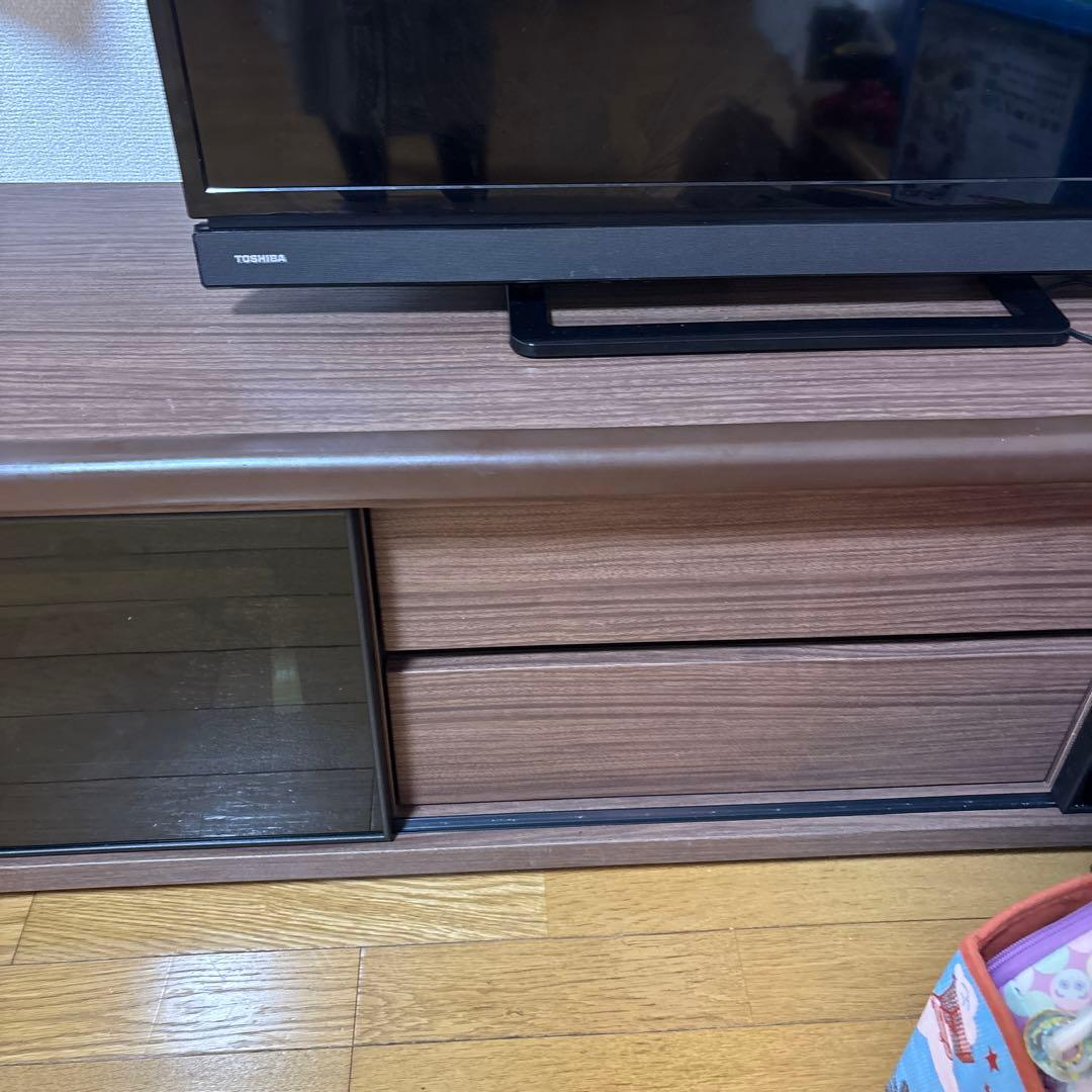 残り2週間で粗大ゴミ】テレビ台 ローボード ブラウン木製 幅150cm