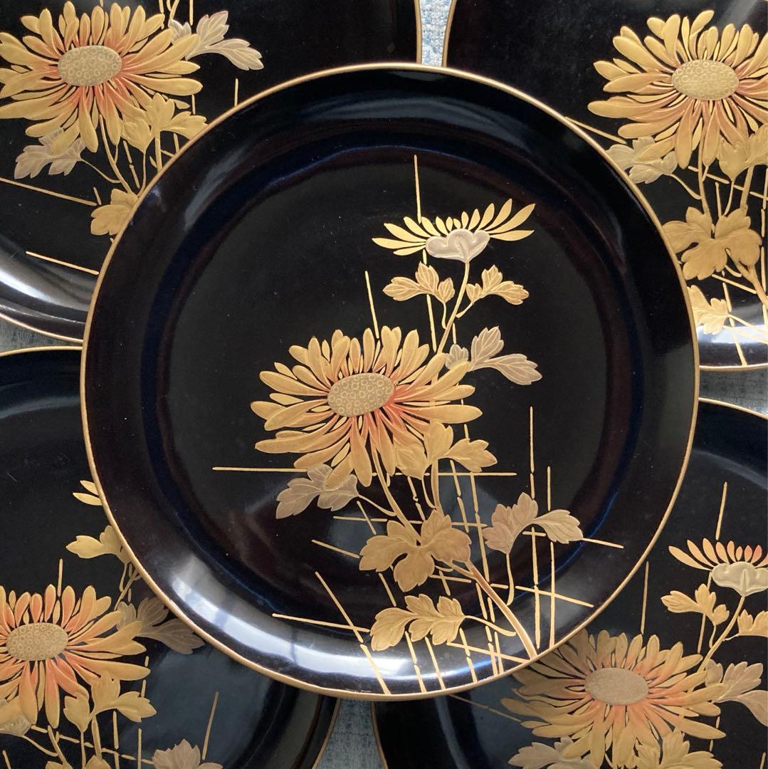 皿 塗り 木製 骨董品