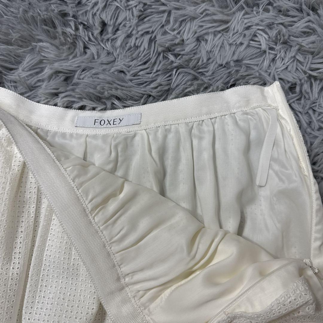 極美品✨10万 フォクシー カランコエ レース ティアードフレアスカート 40