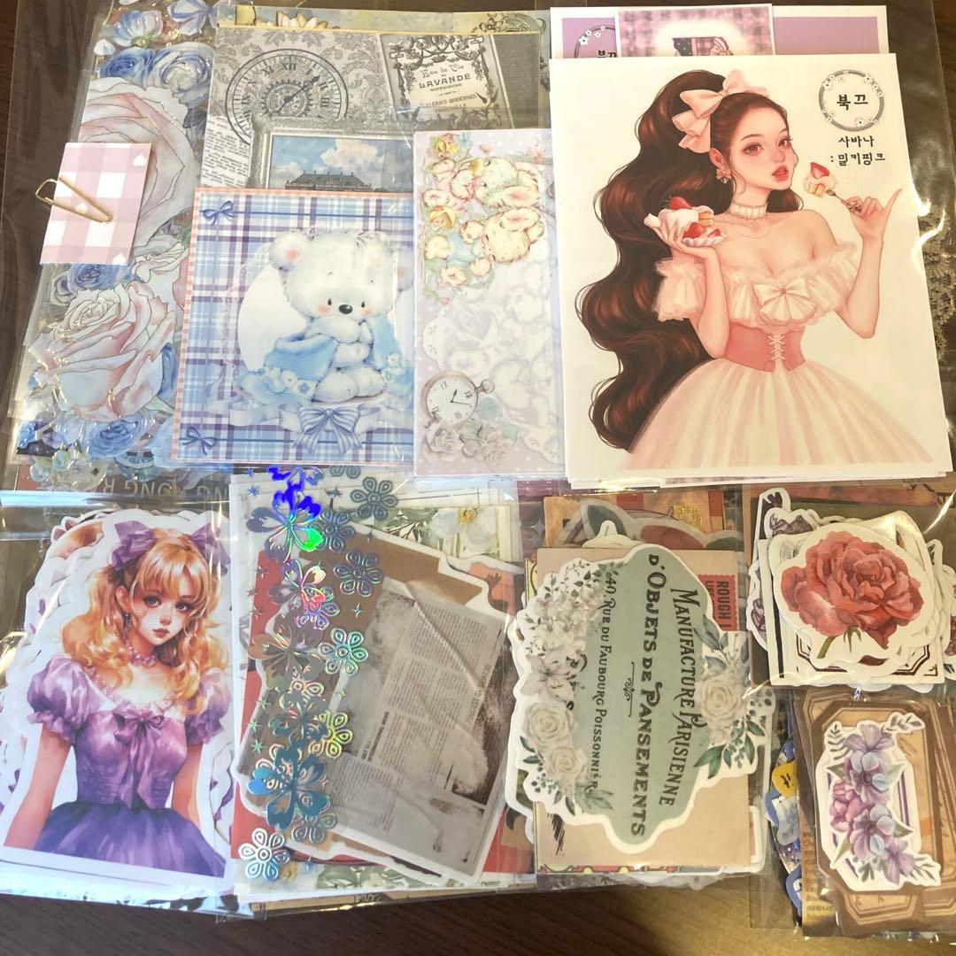 コラージュ素材 紙もの 300枚 おすそ分け 【10】 ダイカット 海外