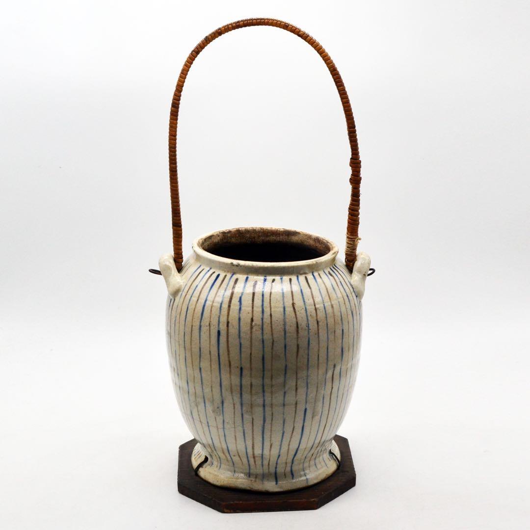 江戸時代中期〜後期　火消壺　瀬戸麦藁手火消壺　繕いの美　レトロ