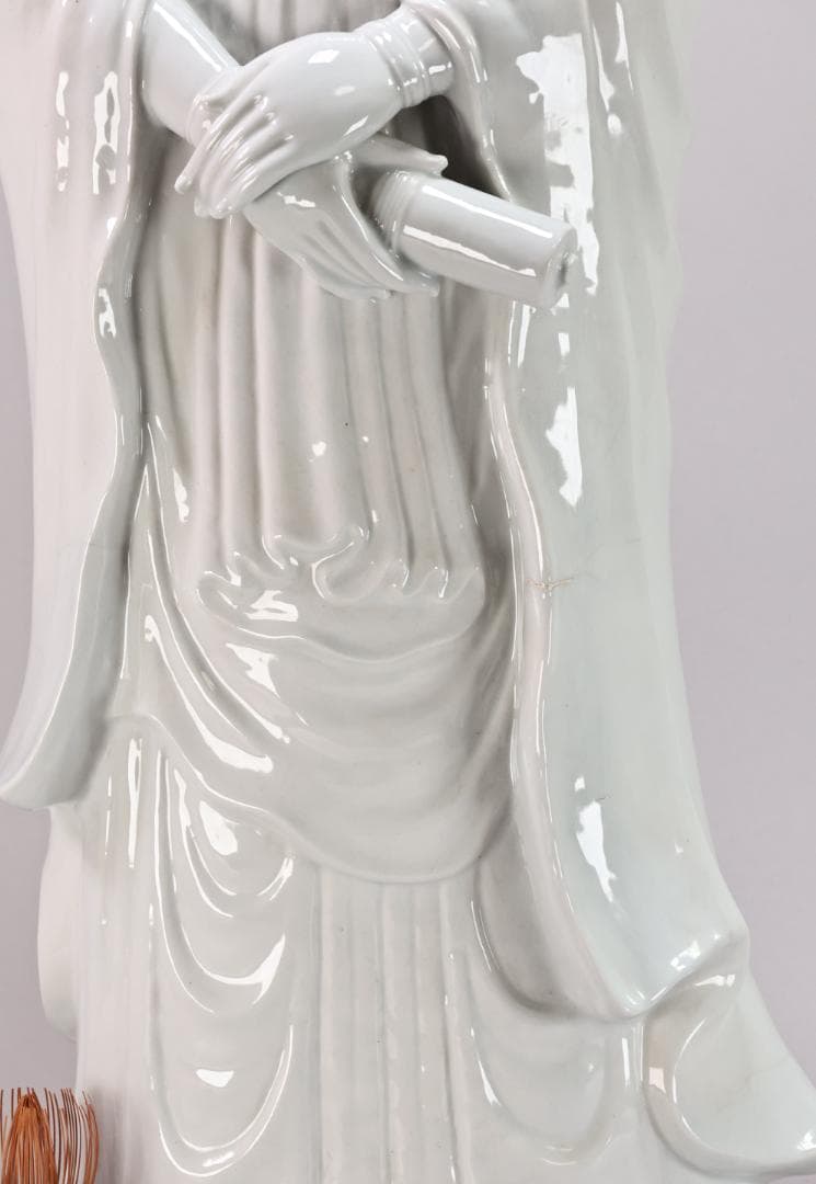 仏教美術 九谷焼 峰光作 特大 聖観音菩薩立像 願掛け 高さ94㎝ BK120