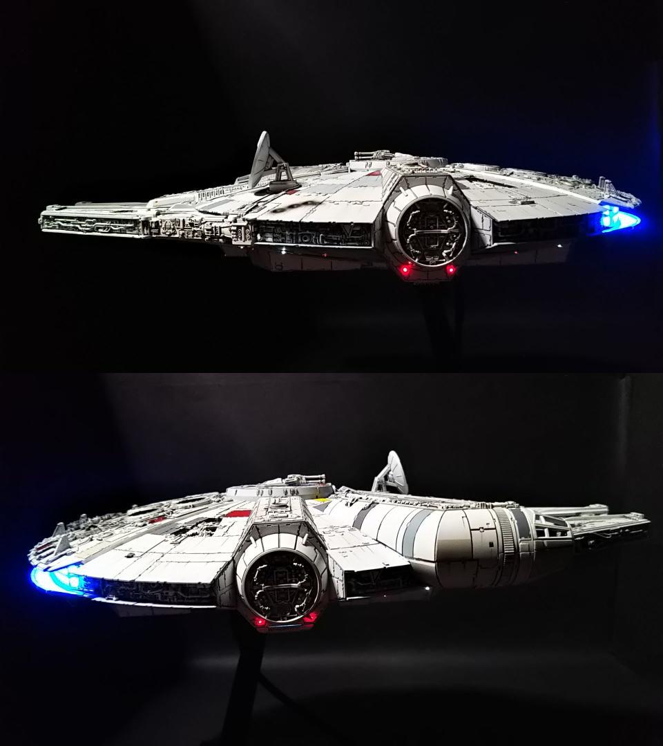フル電飾改修 ミレニアムファルコン 1/144 塗装 完成品 12V 模型