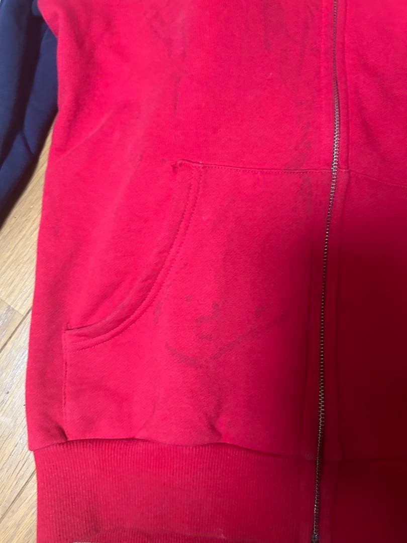 glo gangフード付きパーカー 赤黒