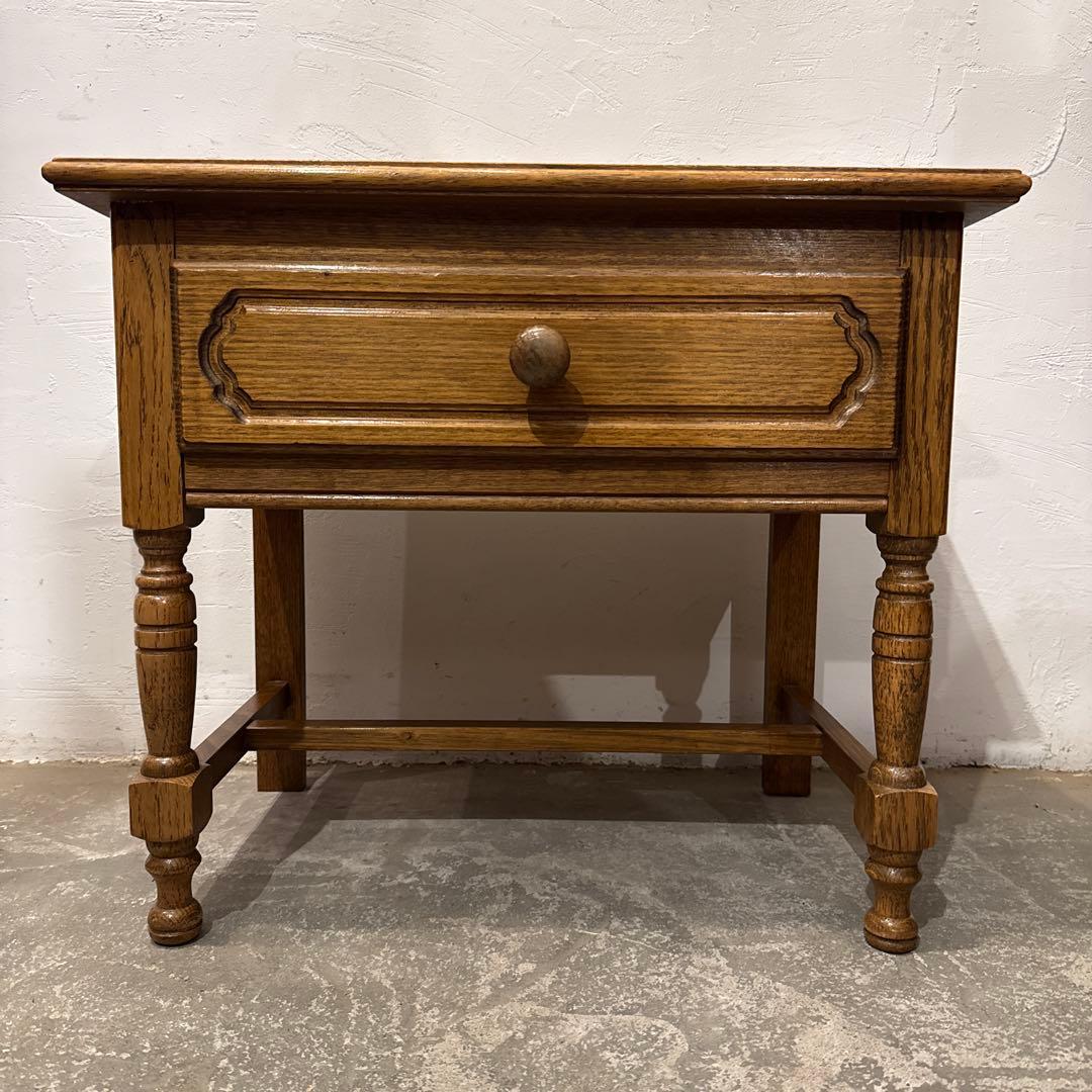 年末年始saleヴィンテージ 木製サイドテーブル 引き出し付き 2