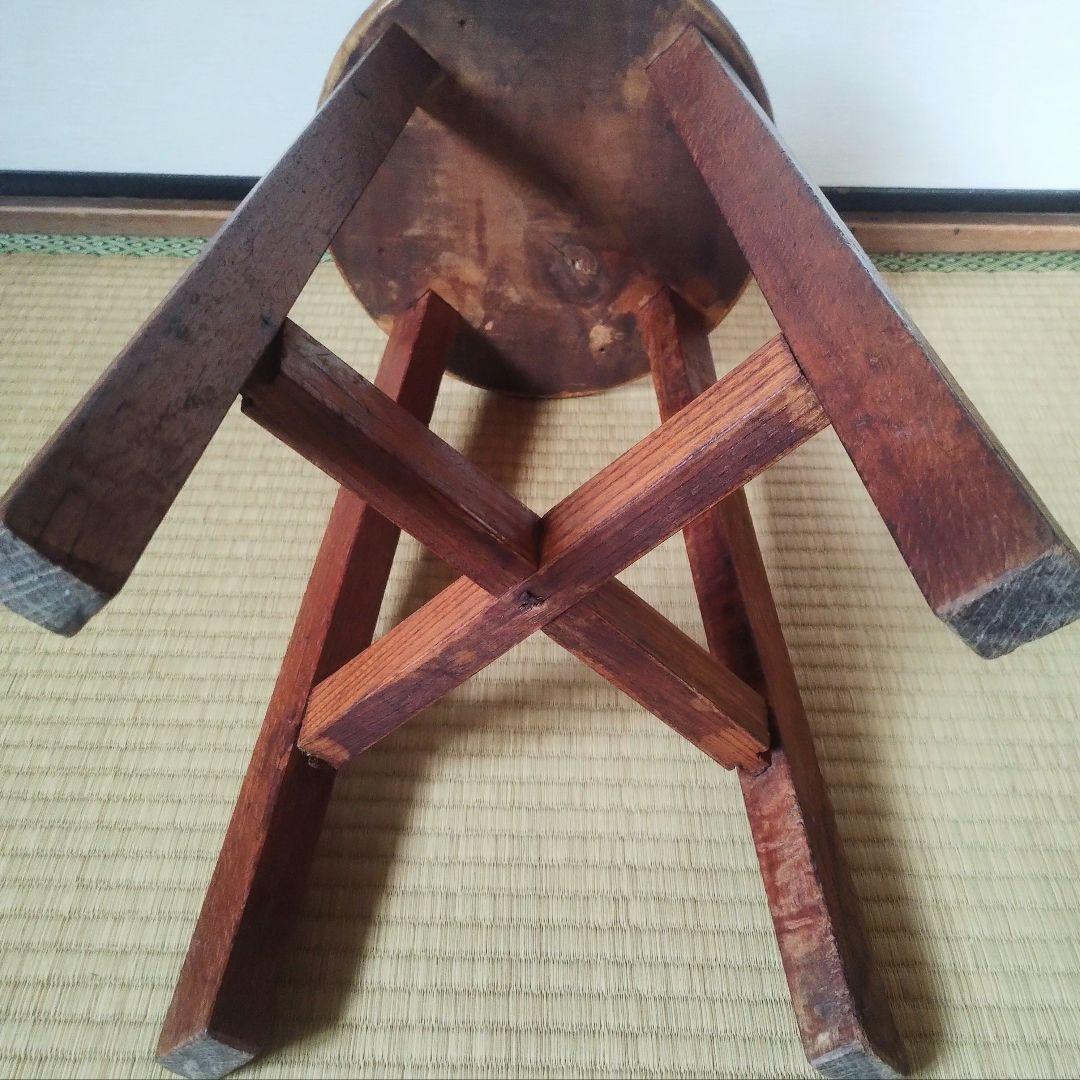 レトロ家具　丸椅子　木製スツール　古道具　古家具　昭和レトロ