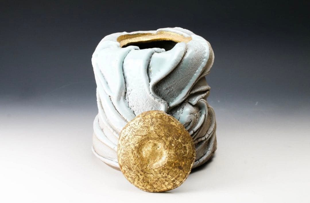 加藤洋二 最上位作 傑作 春なごり雪 水指 茶道具 本物保証 走泥