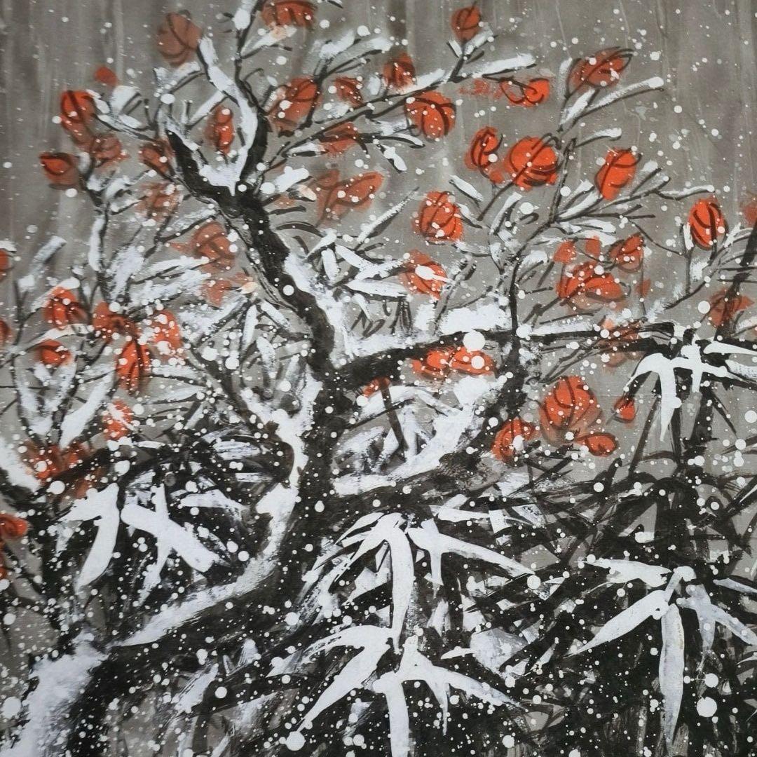 中国画家 郎世寧雪中双熊図 掛軸｜パンダ図｜防伪仕様｜中堂｜客間・書斎・茶室装飾