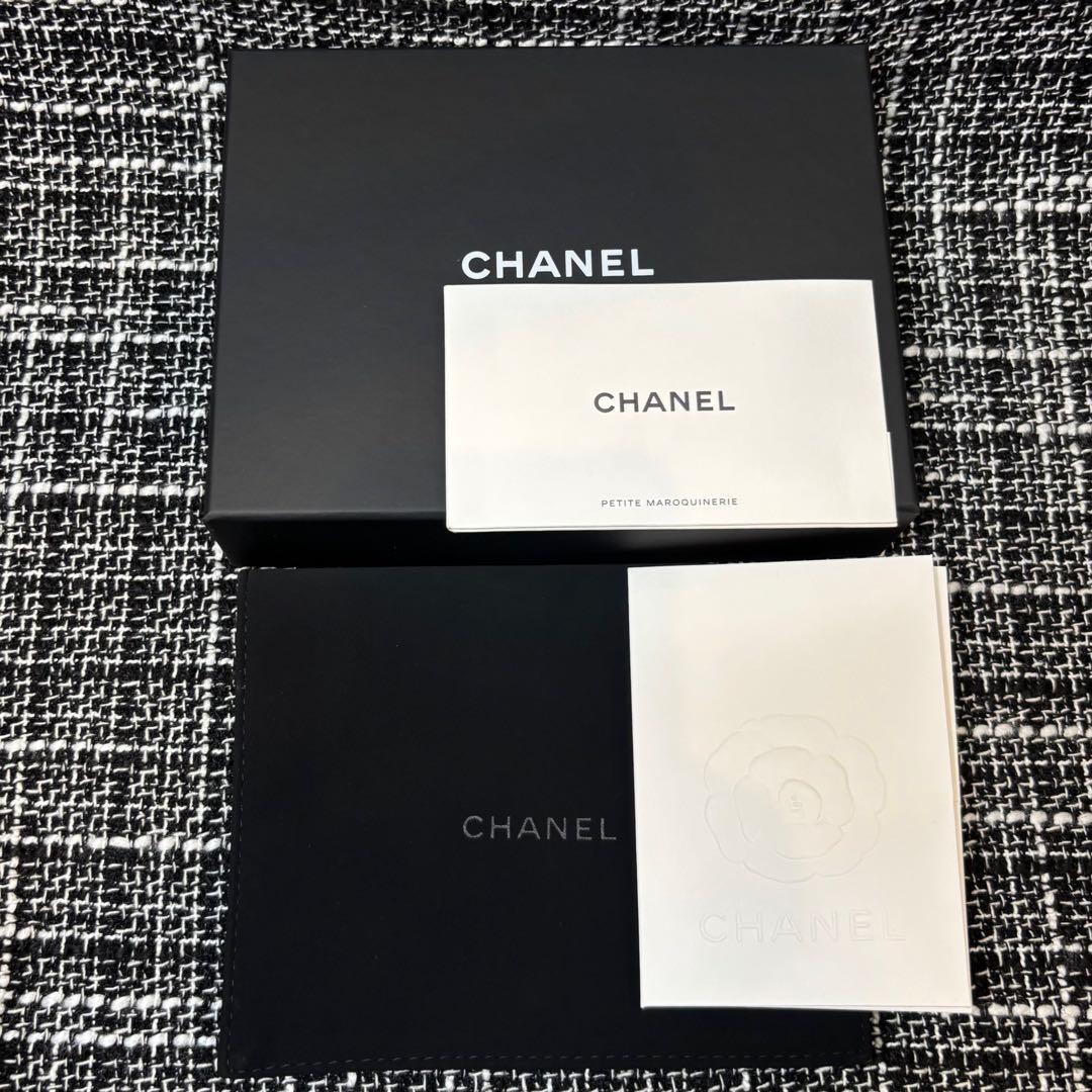 CHANEL ケース　カードケース　マトラッセ　キャビアスキン　ピンク