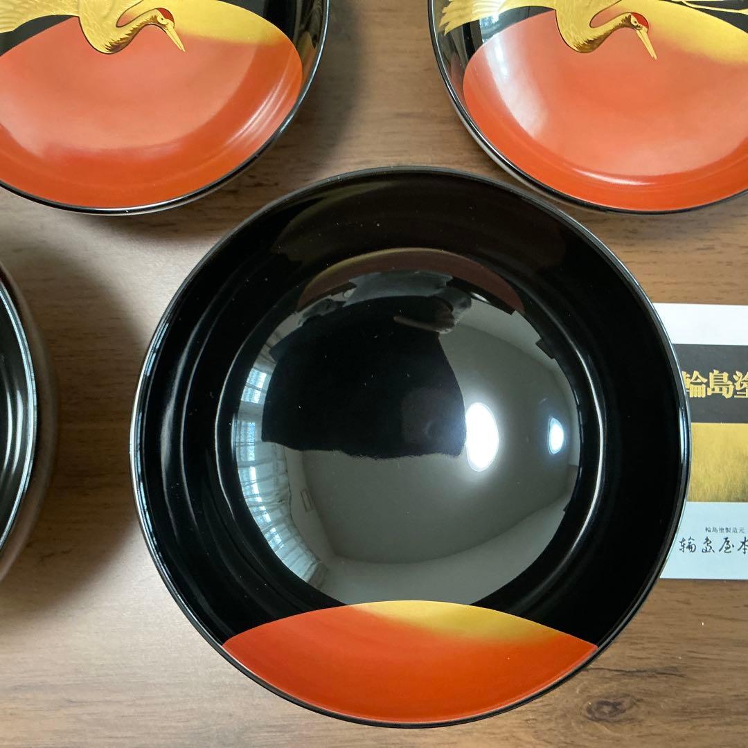 vincentfuto318様 輪島屋本店 波に日の出鶴蒔絵5客揃 - メルカリ