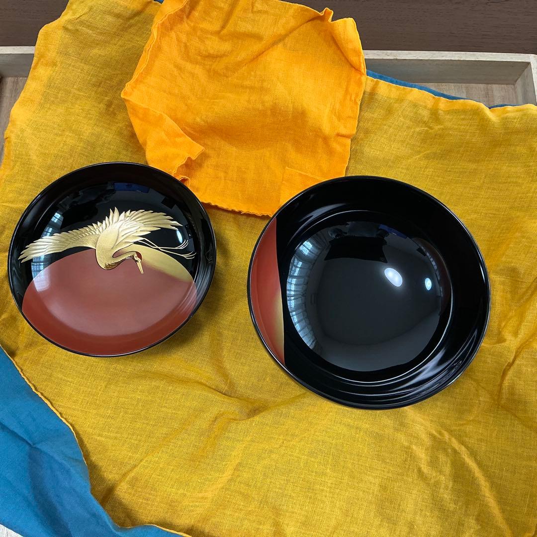 vincentfuto318様 輪島屋本店 波に日の出鶴蒔絵5客揃 - メルカリ