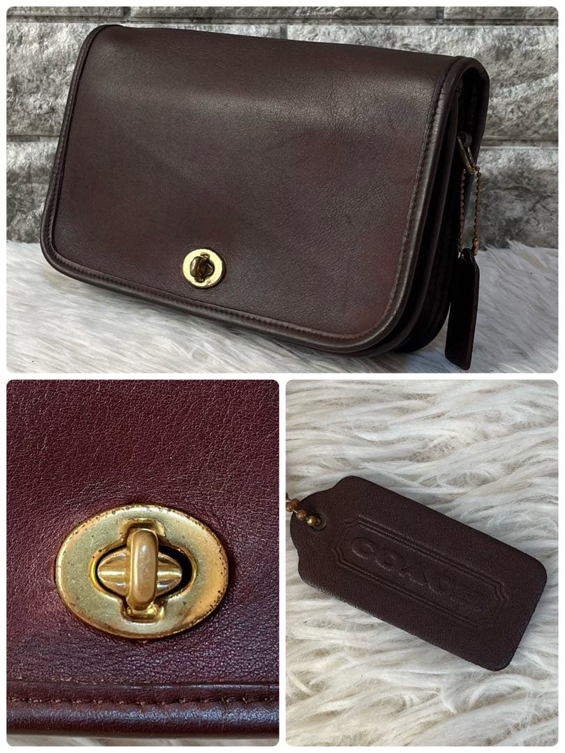 【美品】オールドコーチ　9755 USA製 グラブタンレザー　ショルダーバッグ