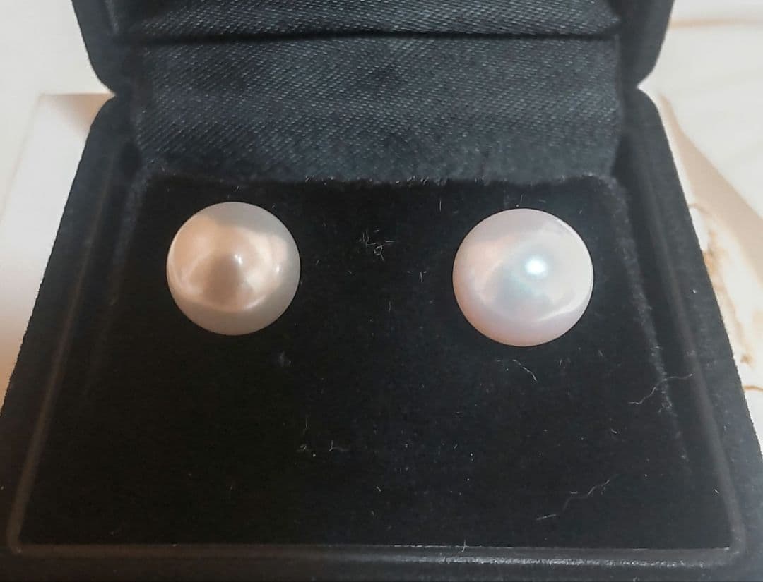 新品 K14WG あこや真珠ピアス 8.5-9.0mm