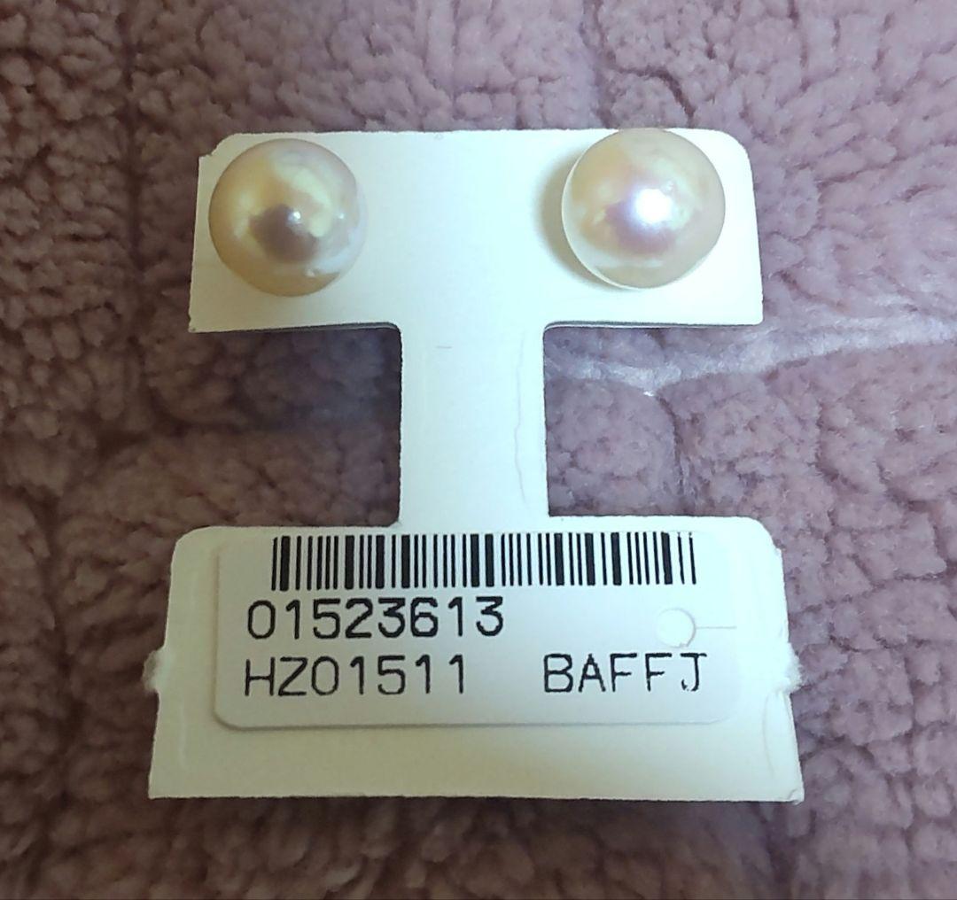 新品 K14WG あこや真珠ピアス 8.5-9.0mm