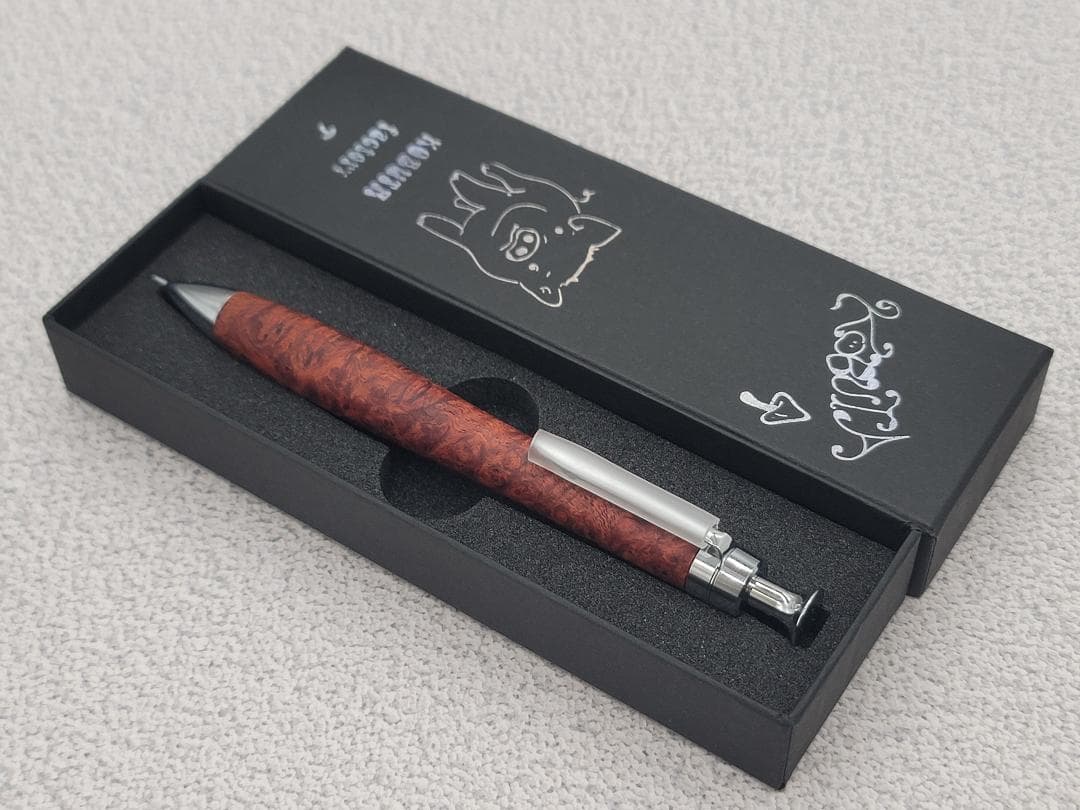 こぶた工房 シャープペンシル 黒柿0.5mm こぶた工房 黒柿孔雀杢