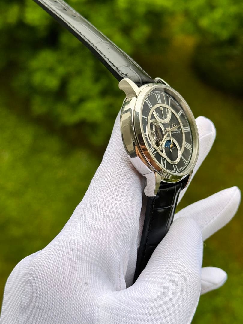 自動巻き時計 スケルトン ブラック