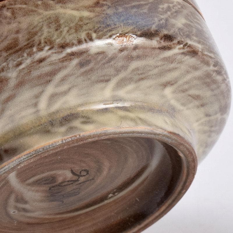 茶道具　臥牛窯　十三代　横石臥牛作　白鷺文　香合　共箱　Z　8496