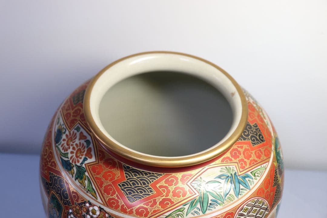 時代　九谷庄三祥文作　大壺　送料込み0929