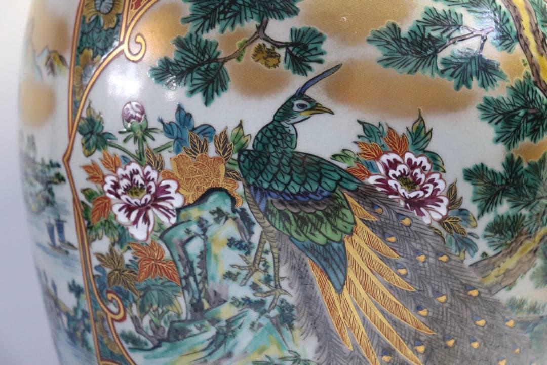 時代　九谷庄三祥文作　大壺　送料込み0929