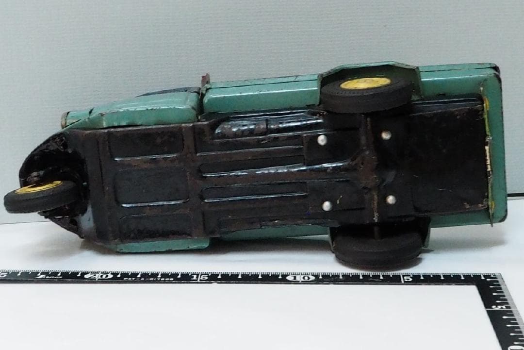 萬代屋【三菱 オート三輪トラック 青/黄緑】ブリキ自動車TIN TOY 【箱無】