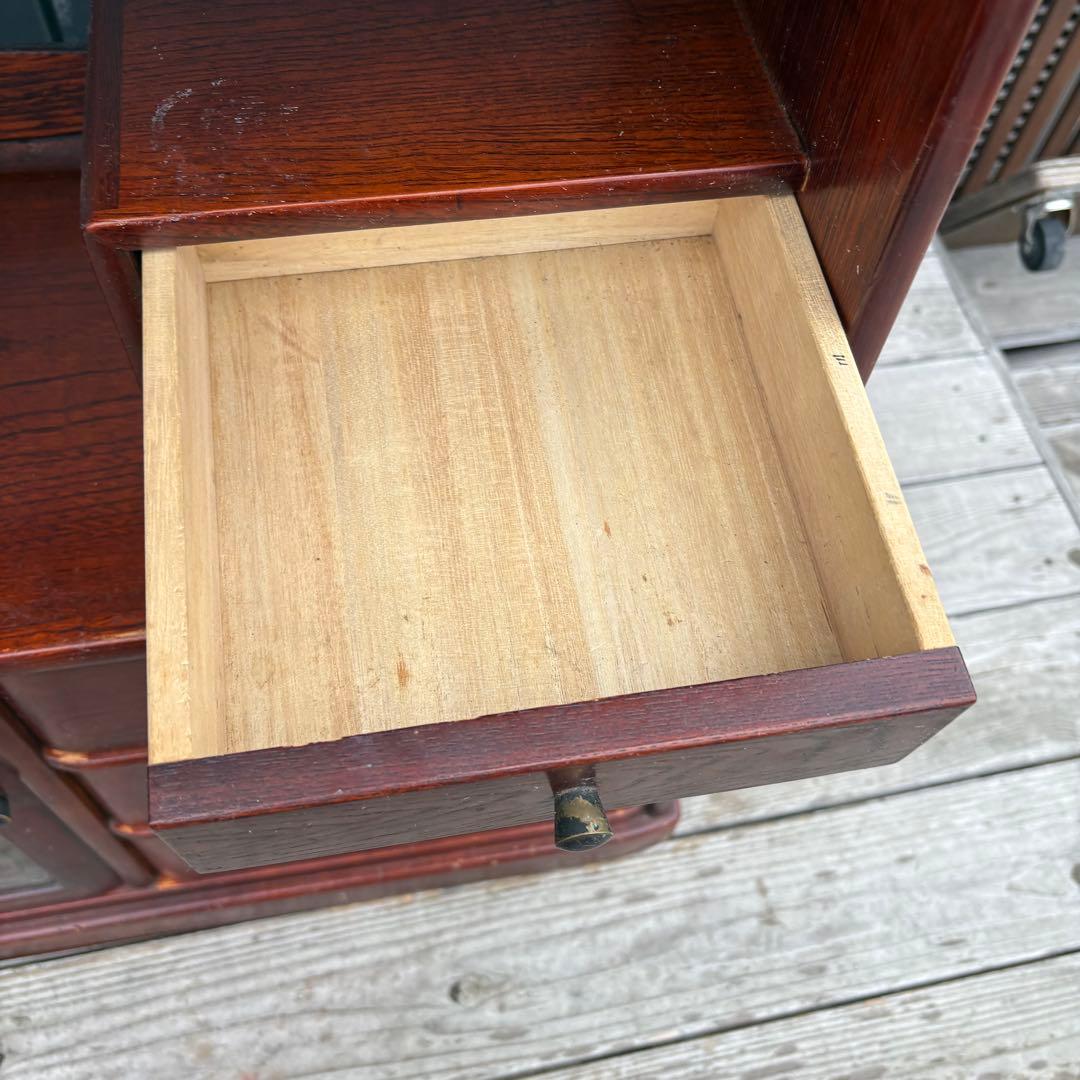 昭和レトロ カリモク 木製 階段型茶棚 サイドボード 飾り棚 コール