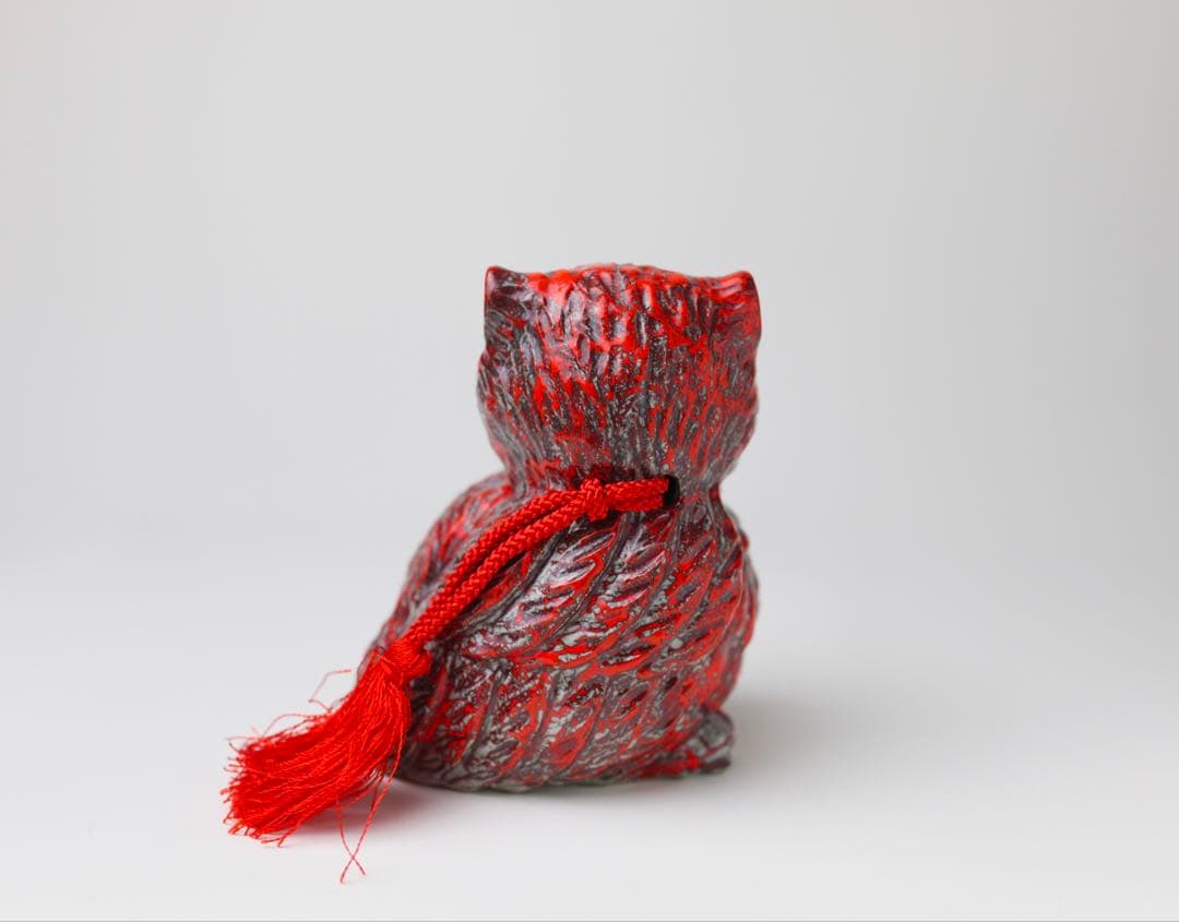 箕面焼 梟 縁起良い 置き物