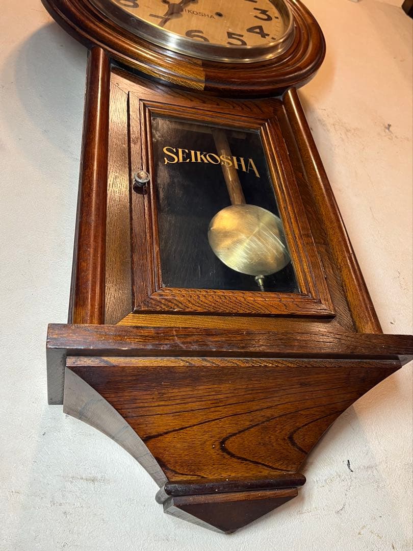 精工舎　大型頭丸　柱時計　古時計　振り子　ゼンマイ　レトロ　アンティーク