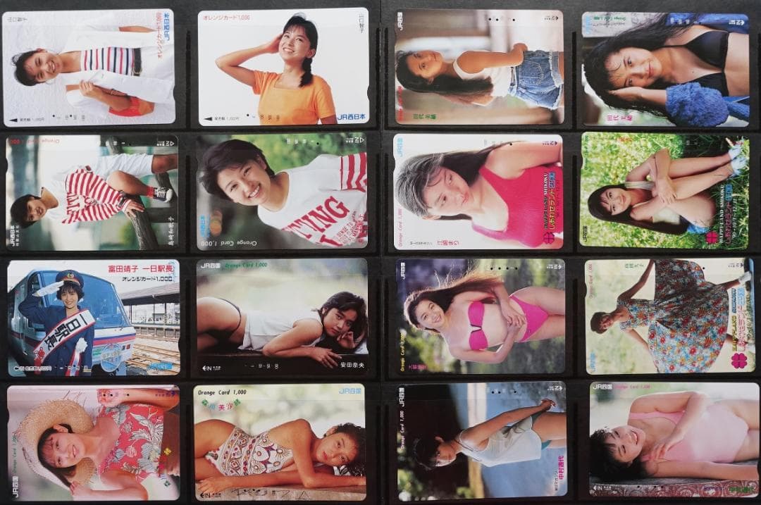 ’８０年代・’９０年代の女性アイドルを描いたオレンジカード使用み１０６種