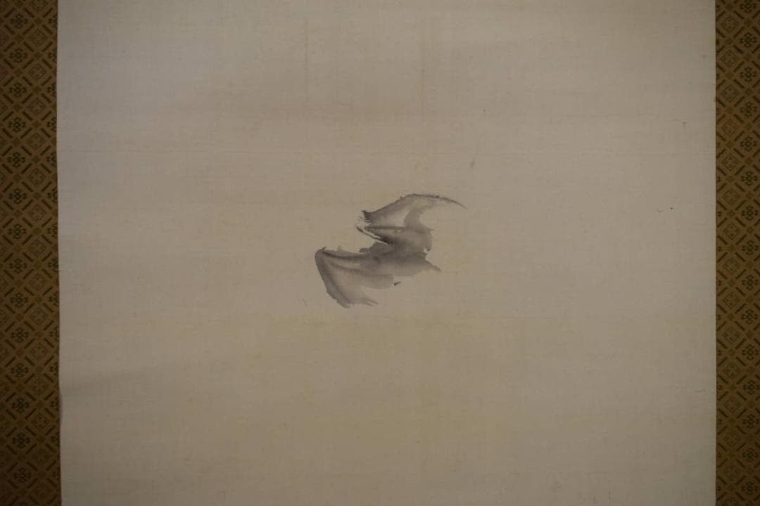 真作/諸星成章/鹿にコウモリ図/鹿に蝙蝠/布袋屋掛軸HE-763