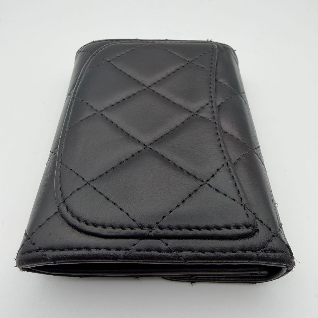 シャネル 財布 マトラッセ ラムスキン コンパクト 入れ カードケース