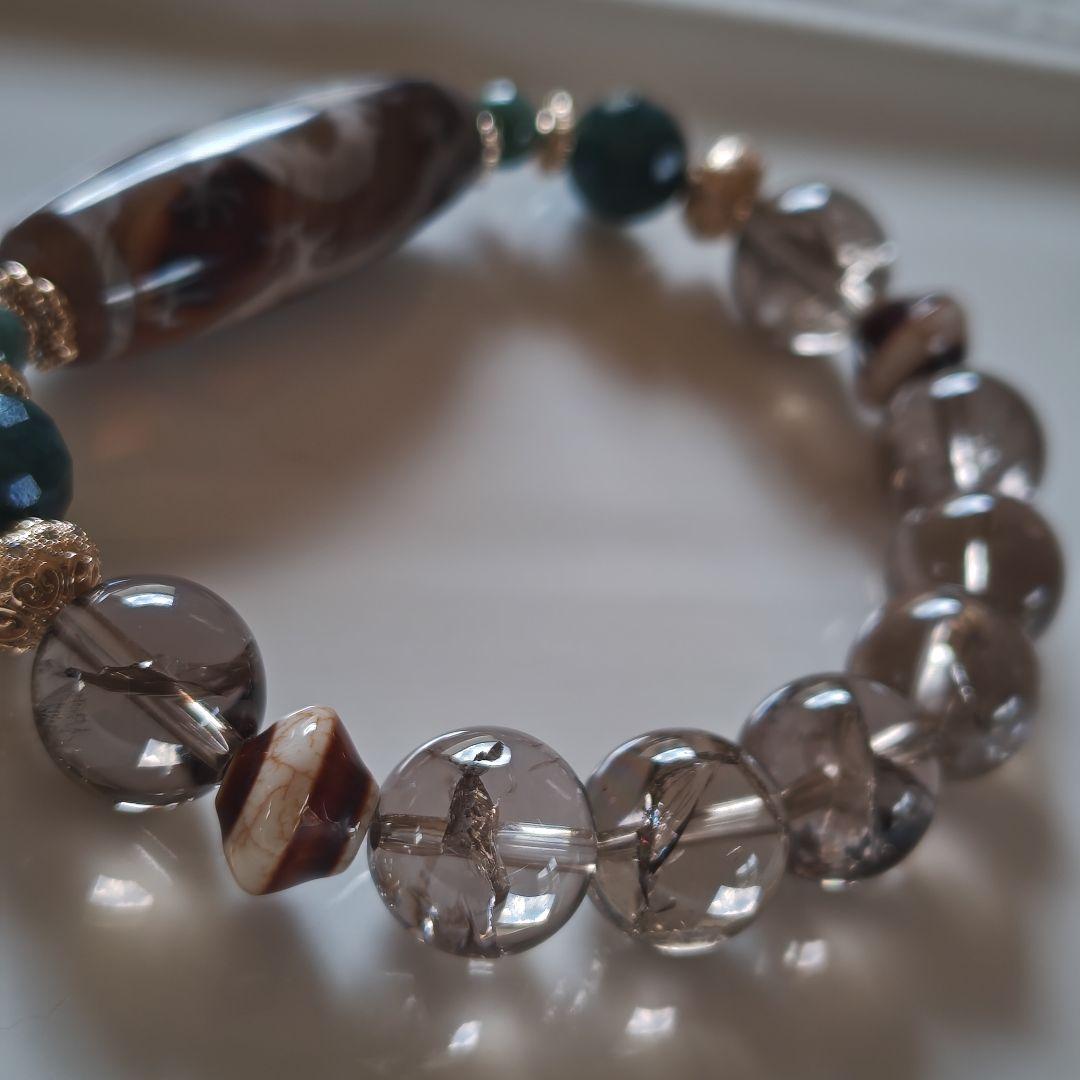 専用です♡新作♡レアカラー宝珠双皇帝龍天珠、アイリススモーキー、グアテマラ産翡翠