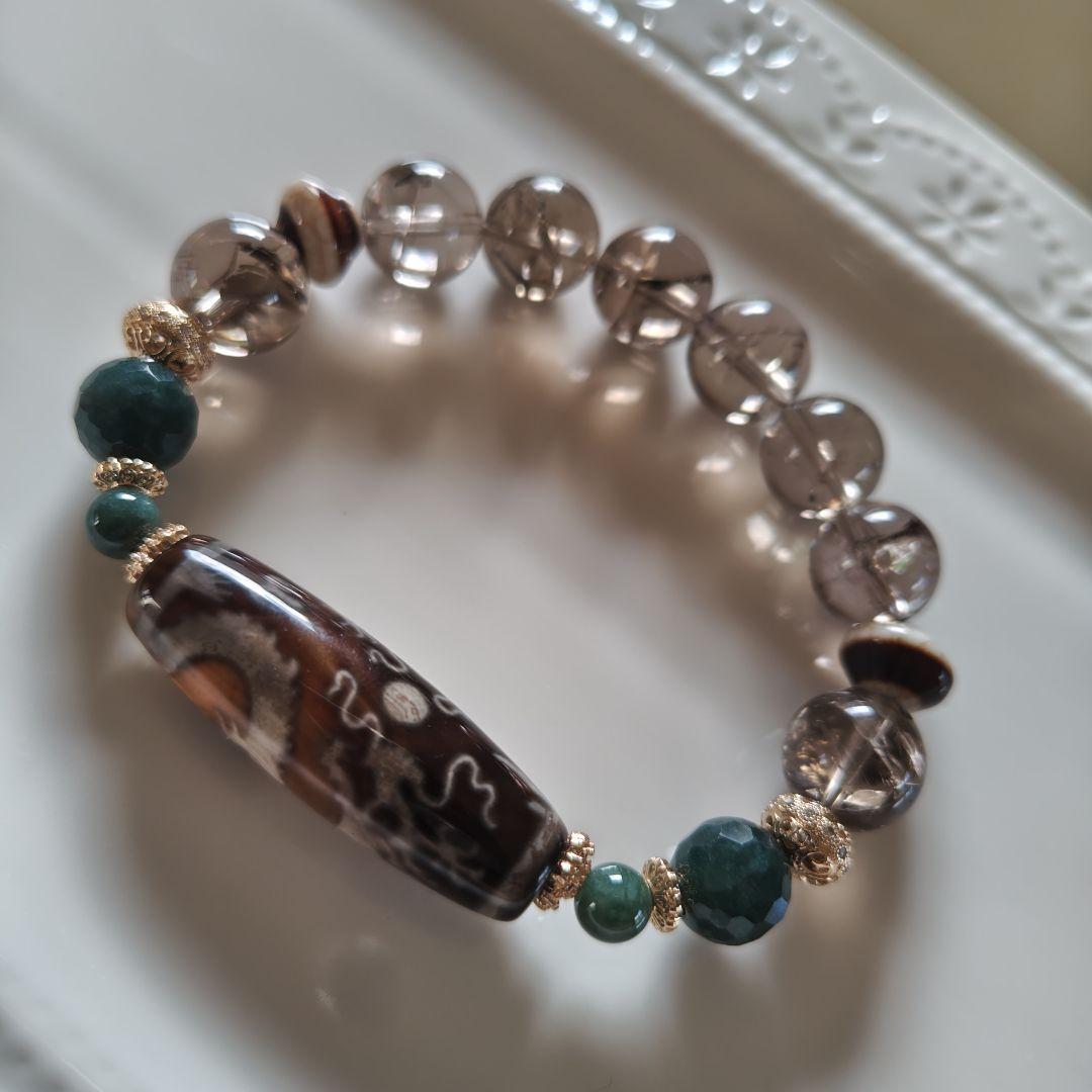 専用です♡新作♡レアカラー宝珠双皇帝龍天珠、アイリススモーキー、グアテマラ産翡翠