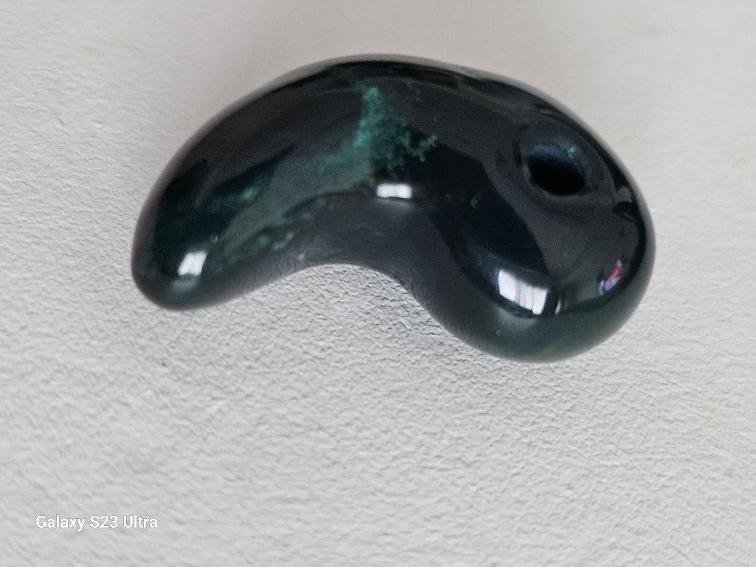 出雲瑪瑙　碧玉勾玉２６mm　伝統工芸士作品 碧玉証明書付き